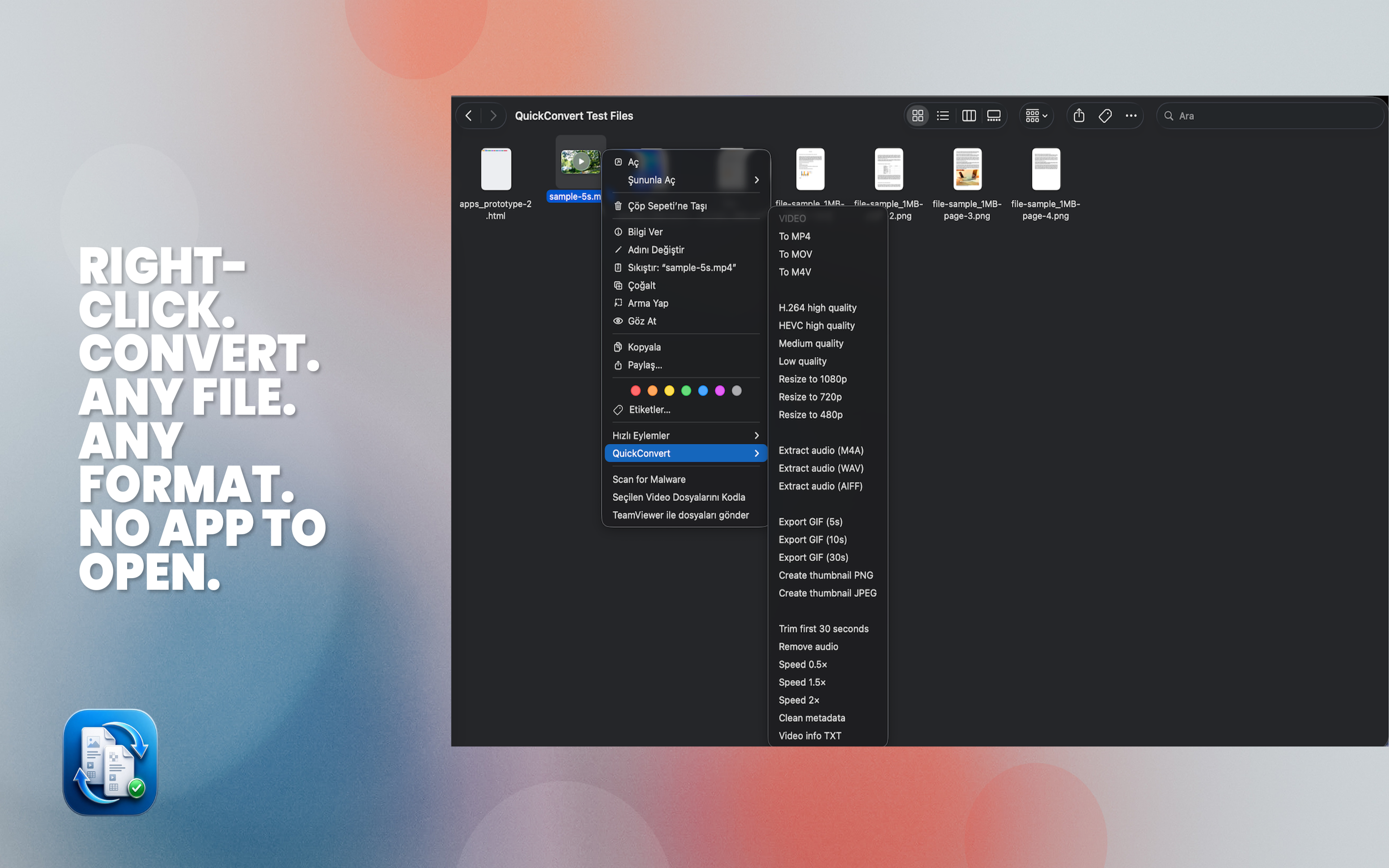 QuickConvert in Finder